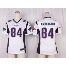 Women Nike New England Patriots #84 Washington Game White NFL Jersey