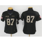 Women Nike New England Patriots #87 Rob Gronkowski Anthracite 2016 Salute to Service NFL Jersey