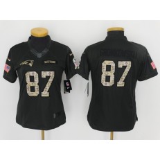 Women Nike New England Patriots #87 Rob Gronkowski Anthracite 2016 Salute to Service NFL Jersey