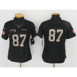 Women Nike New England Patriots #87 Rob Gronkowski Anthracite 2016 Salute to Service NFL Jersey