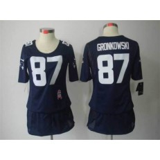 Women Nike New England Patriots #87 Rob Gronkowski Breast Cancer Awareness Navy Blue NFL Jersey