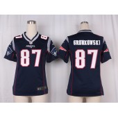 Women Nike New England Patriots #87 Rob Gronkowski Game Navy Blue Team Color NFL Jersey