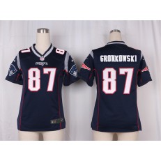 Women Nike New England Patriots #87 Rob Gronkowski Game Navy Blue Team Color NFL Jersey
