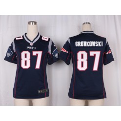 Women Nike New England Patriots #87 Rob Gronkowski Game Navy Blue Team Color NFL Jersey