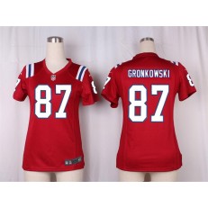 Women Nike New England Patriots #87 Rob Gronkowski Game Red Alternate NFL Jersey