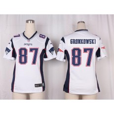 Women Nike New England Patriots #87 Rob Gronkowski Game White NFL Jersey