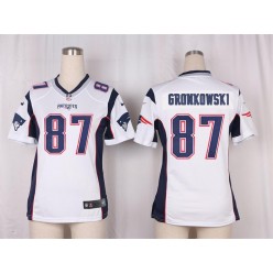 Women Nike New England Patriots #87 Rob Gronkowski Game White NFL Jersey