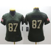 Women Nike New England Patriots #87 Rob Gronkowski Green Salute To Service Limited NFL Jersey