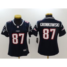 Women Nike New England Patriots #87 Rob Gronkowski Navy Vapor Untouchable Limited NFL Jersey