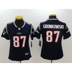 Women Nike New England Patriots #87 Rob Gronkowski Navy Vapor Untouchable Limited NFL Jersey