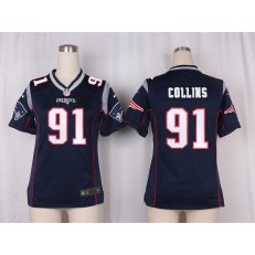 Women Nike New England Patriots #91 Jamie Collins Game Navy Blue Team Color NFL Jersey