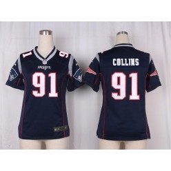 Women Nike New England Patriots #91 Jamie Collins Game Navy Blue Team Color NFL Jersey