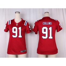 Women Nike New England Patriots #91 Jamie Collins Game Red Alternate NFL Jersey