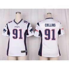 Women Nike New England Patriots #91 Jamie Collins Game White NFL Jersey