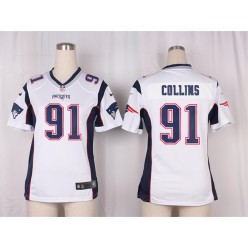 Women Nike New England Patriots #91 Jamie Collins Game White NFL Jersey