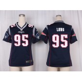 Women Nike New England Patriots #95 Chris Long Game Navy Blue Team Color NFL Jersey