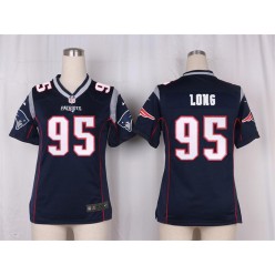 Women Nike New England Patriots #95 Chris Long Game Navy Blue Team Color NFL Jersey
