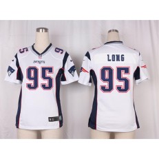 Women Nike New England Patriots #95 Chris Long Game White NFL Jersey