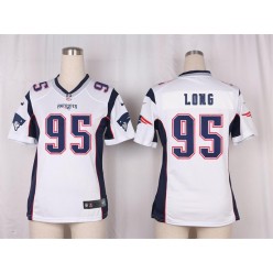 Women Nike New England Patriots #95 Chris Long Game White NFL Jersey