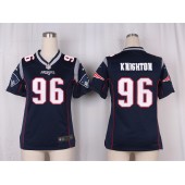 Women Nike New England Patriots #96 Knighton Game Navy Blue Team Color NFL Jersey