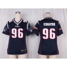 Women Nike New England Patriots #96 Knighton Game Navy Blue Team Color NFL Jersey