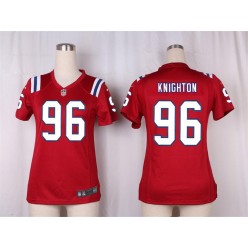 Women Nike New England Patriots #96 Knighton Game Red Alternate NFL Jersey
