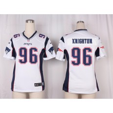 Women Nike New England Patriots #96 Knighton Game White NFL Jersey