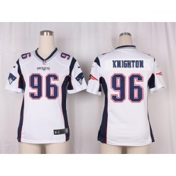 Women Nike New England Patriots #96 Knighton Game White NFL Jersey