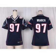 Women Nike New England Patriots #97 Alan Branch Game Navy Blue Team Color NFL Jersey
