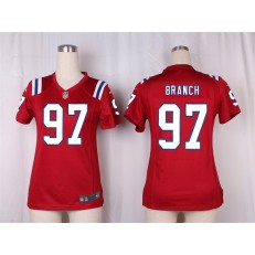 Women Nike New England Patriots #97 Alan Branch Game Red Alternate NFL Jersey