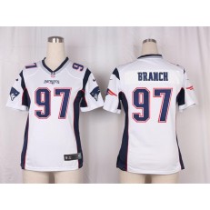 Women Nike New England Patriots #97 Alan Branch Game White NFL Jersey