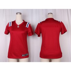 Women Nike New England Patriots Blank Game Red Alternate NFL Jersey
