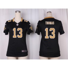 Women Nike New Orleans Saints #13 Michael Thomas Game Black Team Color NFL Jersey