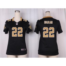 Women Nike New Orleans Saints #22 Mark Ingram Game Black Team Color NFL Jersey