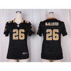 Women Nike New Orleans Saints #26 McAllister Game Black Team Color NFL Jersey