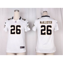 Women Nike New Orleans Saints #26 McAllister Game White NFL Jersey