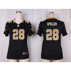 Women Nike New Orleans Saints #28 Spiller Game Black Team Color NFL Jersey