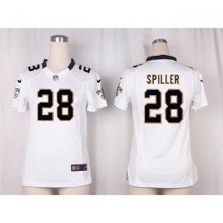 Women Nike New Orleans Saints #28 Spiller Game White NFL Jersey