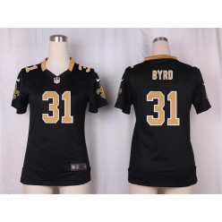 Women Nike New Orleans Saints #31 Jairus Byrd Game Black Team Color NFL Jersey