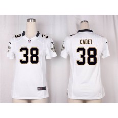 Women Nike New Orleans Saints #38 Cadet Game White NFL Jersey