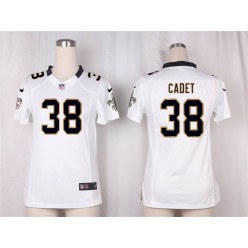 Women Nike New Orleans Saints #38 Cadet Game White NFL Jersey