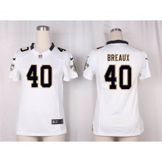 Women Nike New Orleans Saints #40 Delvin Breaux Game White NFL Jersey