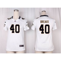Women Nike New Orleans Saints #40 Delvin Breaux Game White NFL Jersey