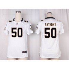 Women Nike New Orleans Saints #50 Stephone Anthony Game White NFL Jersey