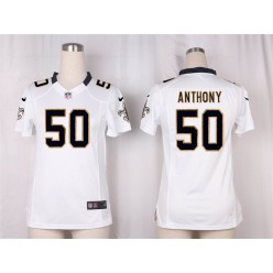 Women Nike New Orleans Saints #50 Stephone Anthony Game White NFL Jersey