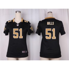 Women Nike New Orleans Saints #51 Sam Mills Game Black Team Color NFL Jersey