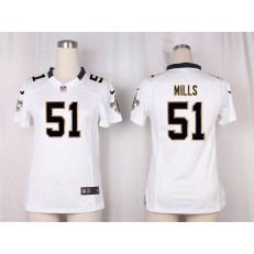 Women Nike New Orleans Saints #51 Sam Mills Game White NFL Jersey