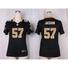 Women Nike New Orleans Saints #57 Rickey Jackson Game Black Team Color NFL Jersey