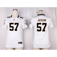 Women Nike New Orleans Saints #57 Rickey Jackson Game White NFL Jersey