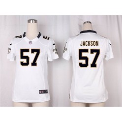 Women Nike New Orleans Saints #57 Rickey Jackson Game White NFL Jersey